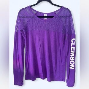 Clemson Women's Purple Mesh Long Sleeve Top